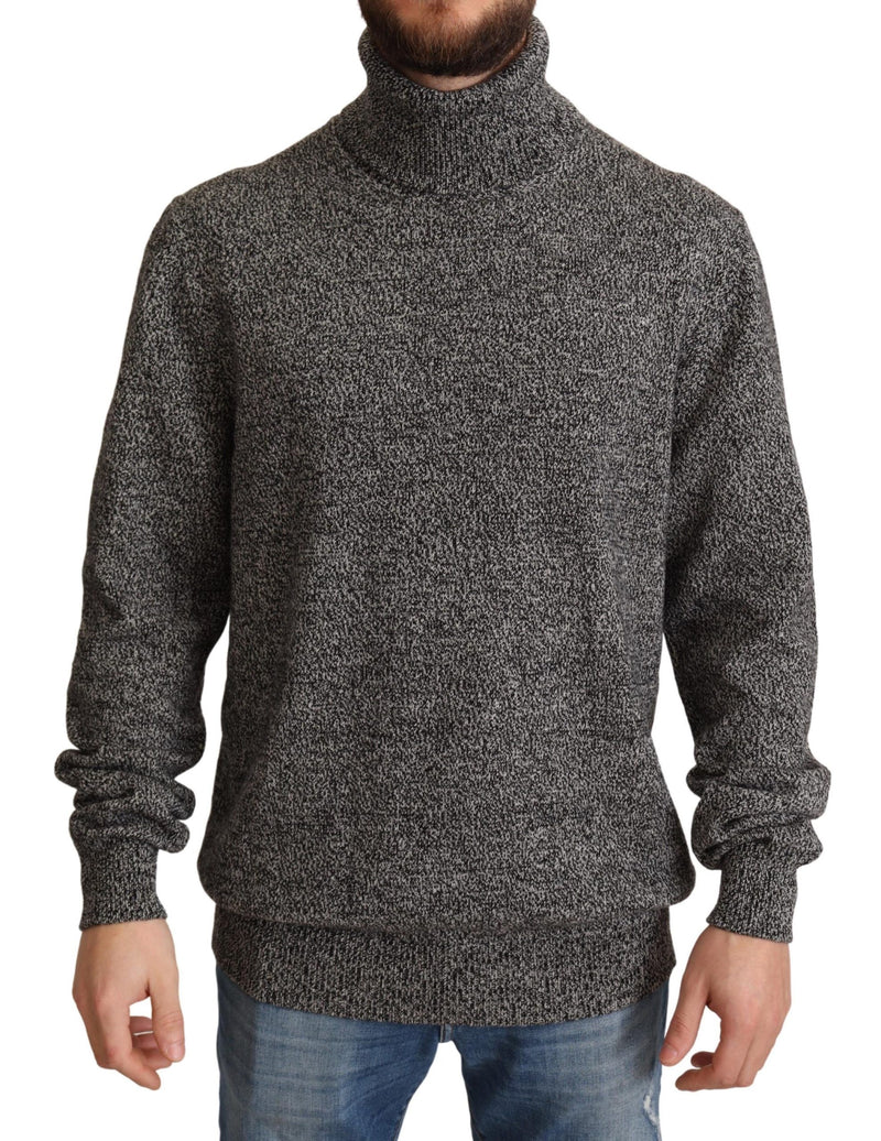 Gray Turtle Neck Cashmere Pullover Sweater