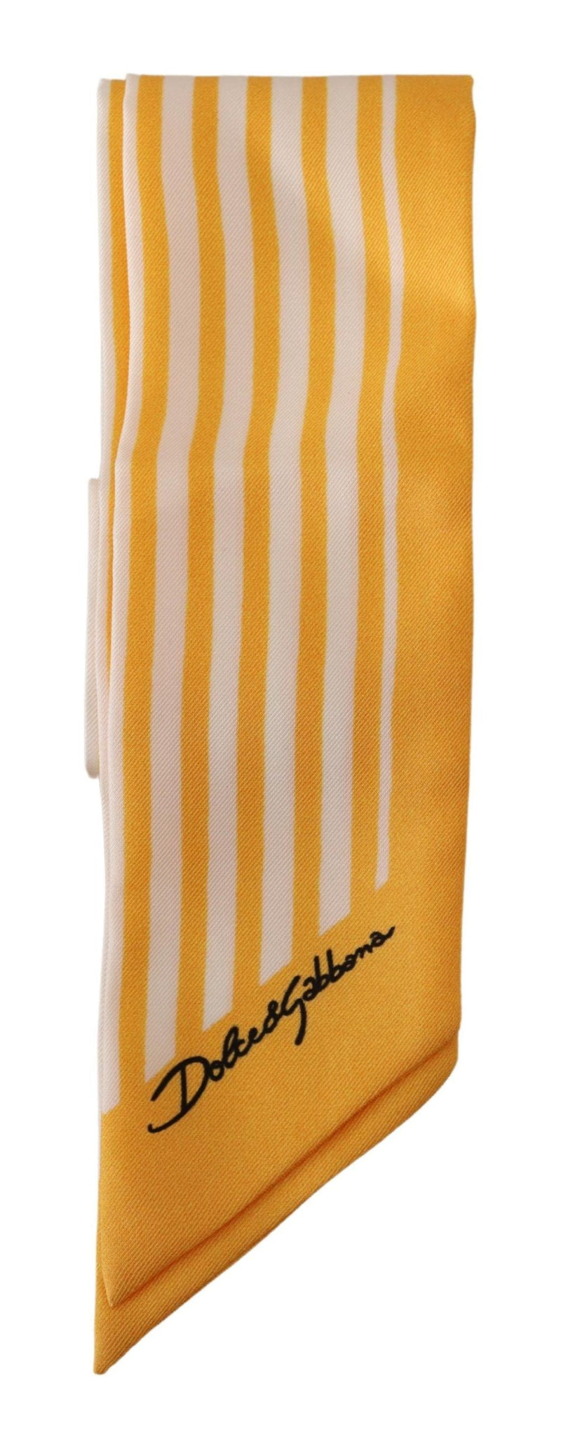 Yellow Stripes Twill Silk Foulard ShawlScarf