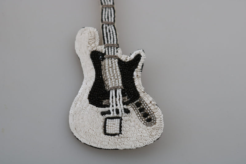 Broche de broche de guitare à paillettes en or