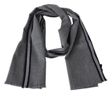 Gray Stripes Pattern 100% Wool Unisex Neck Wrap Scarf