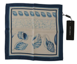 Elegant Blue Silk Men's Square Scarf