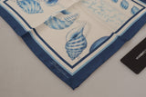 Elegant Blue Silk Men's Square Scarf