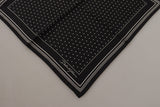 Élégant foulard pour hommes à pois de soie noire