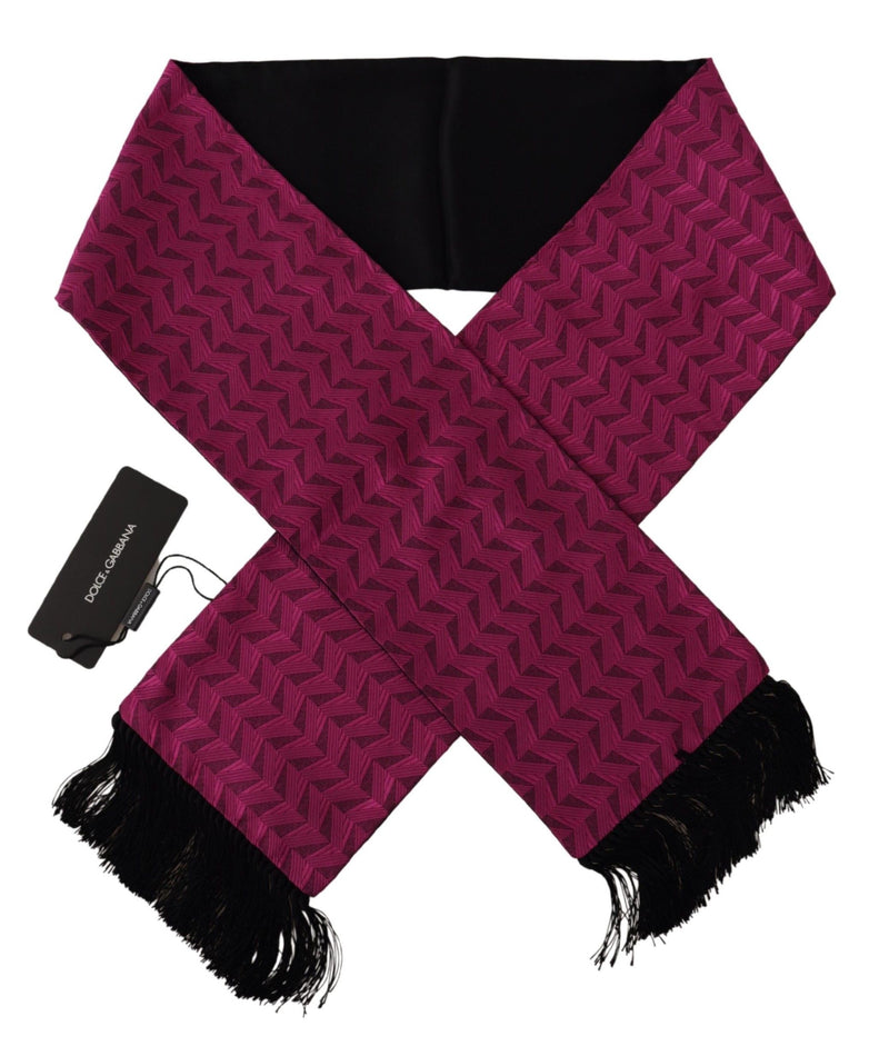 Élégant Magenta Silk Men's Scarf Wrap