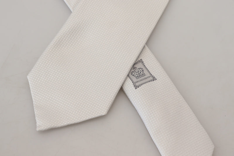 Elegante corbata de seda blanca