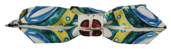 Κομψό μεταξωτό majolica print bow tie