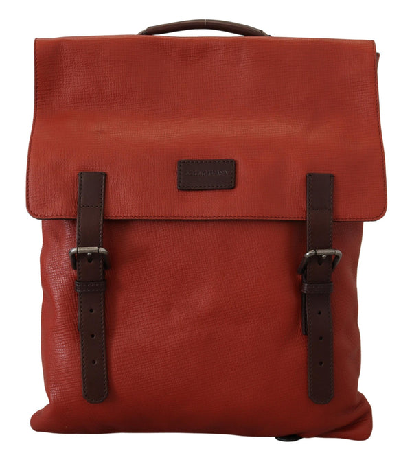 Eleganter Kalbsleder -Leder -Rucksack in Orange