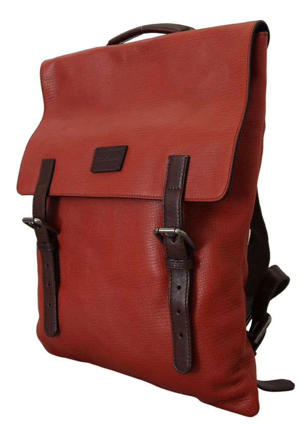 Eleganter Kalbsleder -Leder -Rucksack in Orange