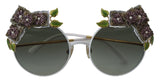 Elegante florale verzierte goldene Sonnenbrille