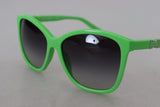 Occhiali da sole rotondi acetato verde chic