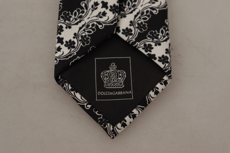 Elegant Floral Print Silk Bow Tie