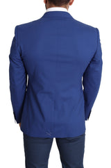 Blue Wool Single Breasted Coat MARTINI Blazer