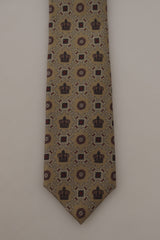 Elegant Silk Beige Necktie