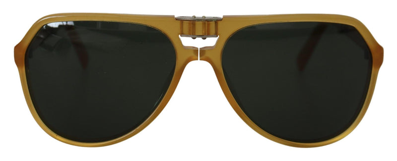 Gafas de sol de acetato de aviador amarillo elegante