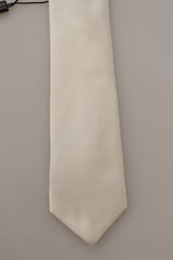 Elegant White Silk Men's Tie