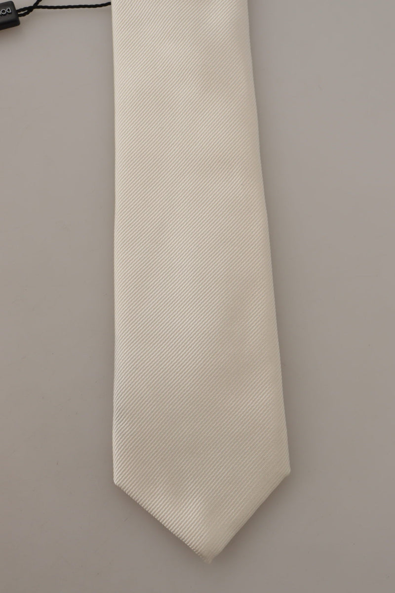 Elegante corbata de hombres de seda blanca