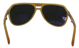 Gafas de sol de acetato de aviador amarillo elegante