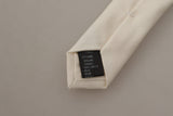 Elegant White Silk Men's Tie