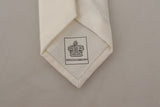 Elegante corbata de hombres de seda blanca