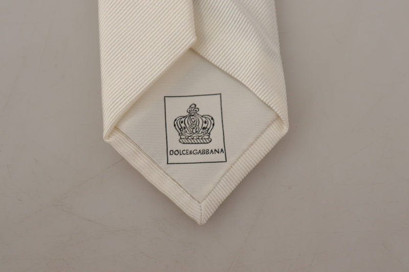 Elegante corbata de hombres de seda blanca