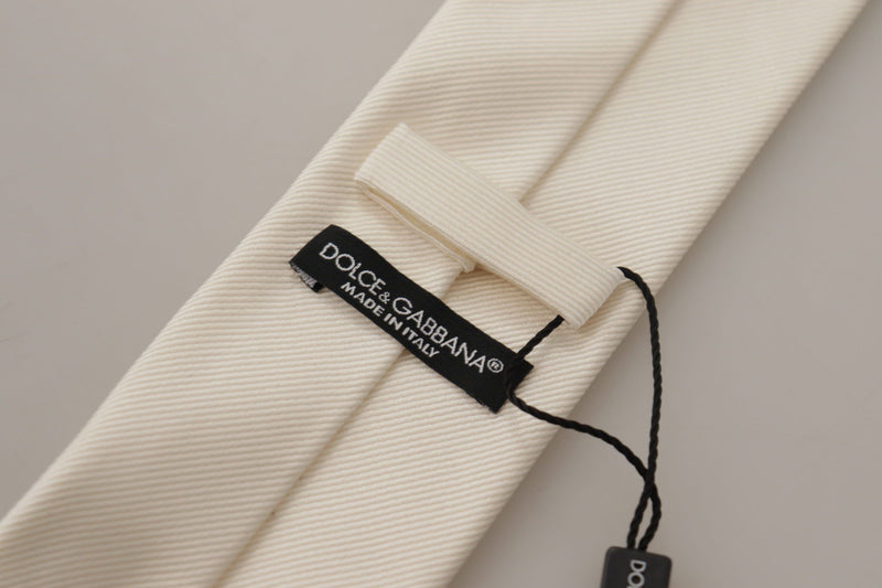 Elegant White Silk Men's Tie