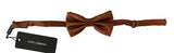 Men Brown 100% Silk Adjustable Neck Papillon Bow Tie