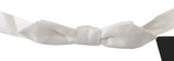 White 100% Silk Slim Adjustable Neck Papillon Men Tie