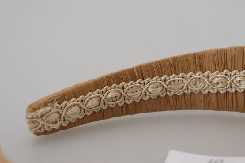 Exquisite beige Viskose -Diadem -Stirnband