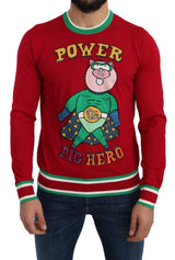 Red Wool Silk Pig of the Year Sweater
