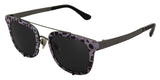 Chic Purple Lens Metal Frame Glasses