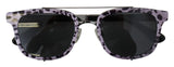 Chic Purple Lens Metal Frame Glasses