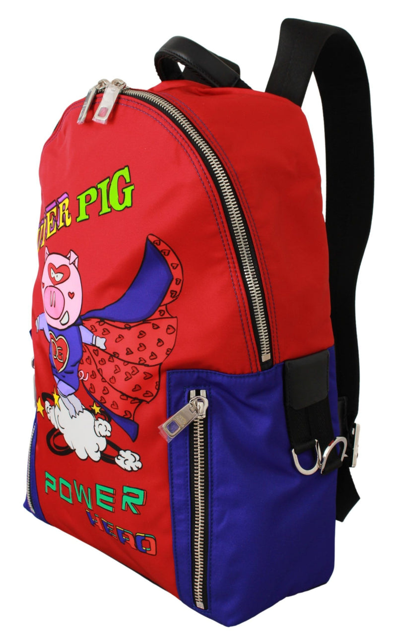 Nylon Multicolor Super Pig Print Men School Bag