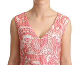 Vestido de vaina plisada de Jacquard Pink Jacquard