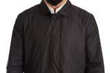 Black Polyester Mens Trench Coat Jacket