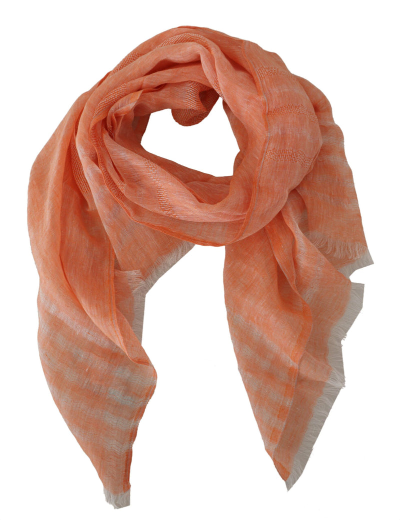 Eleganter orangefarbener Leinenschal -Wrap -Schal