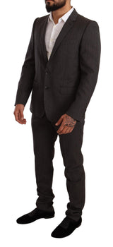 Black Fantasy Pattern Wool MARTINI Suit
