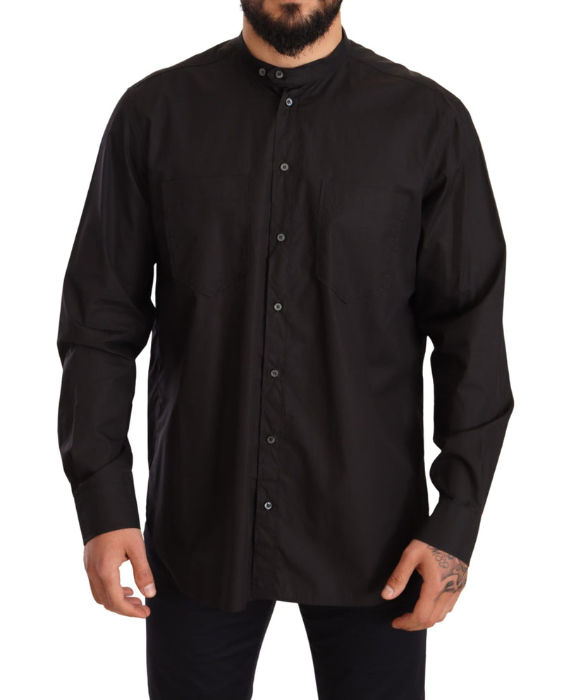 Black 100% Cotton Formal Dress Top Shirt