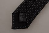 Elegant Black White Polka Dot Silk Tie