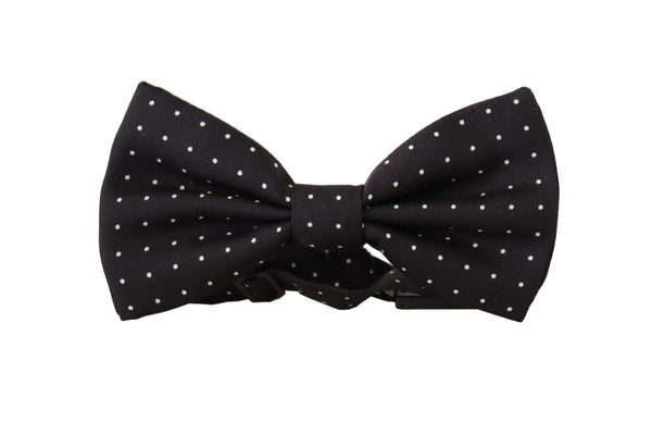 Elegante schwarze Polka Punkt Seidenfliege