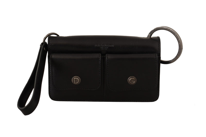 Elegante Mini -Leder -Brieftasche in zeitlosen Schwarz