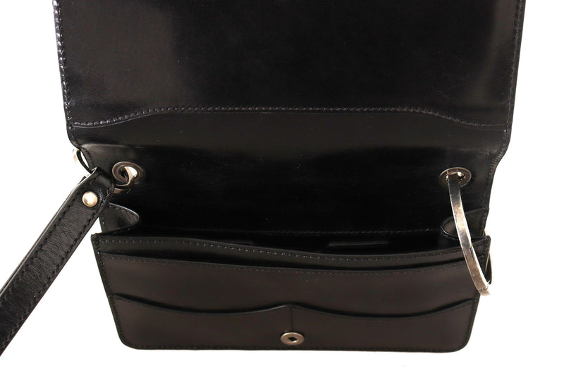 Elegante Mini -Leder -Brieftasche in zeitlosen Schwarz