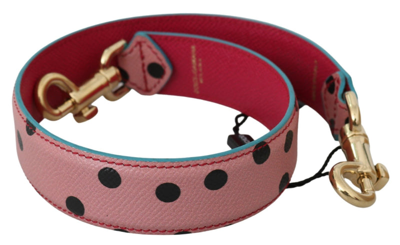 Pink Polka Dot Leather Shoulder Strap