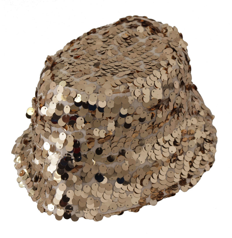 Elegante cappello da secchio in oro con paillettes