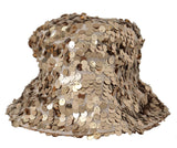 Chapeau de seau en or élégant à paillettes