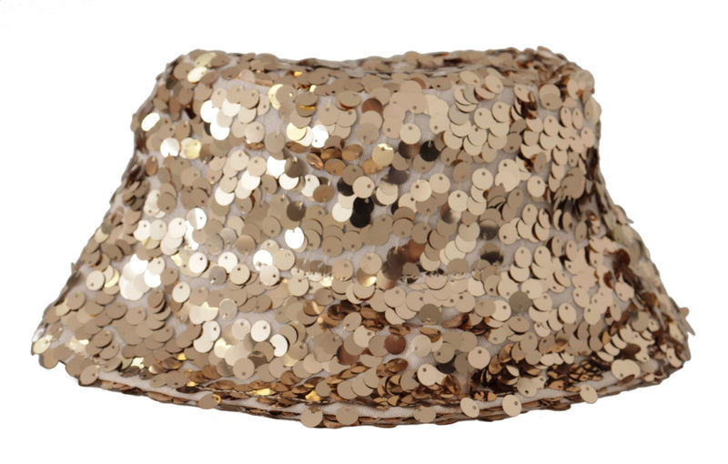 Chapeau de seau en or élégant à paillettes