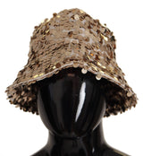 Chapeau de seau en or élégant à paillettes