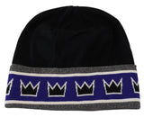 Gorro de mezcla de lana multicolor con logotipo de reina