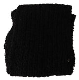 Black Virgin Wool Knitted Wrap Shawl Scarf