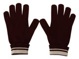 Red White D&G Logo Crown Cashmere Gloves