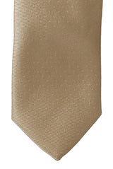 Gold 100% Silk Dotted 6cm Wide Classic Tie